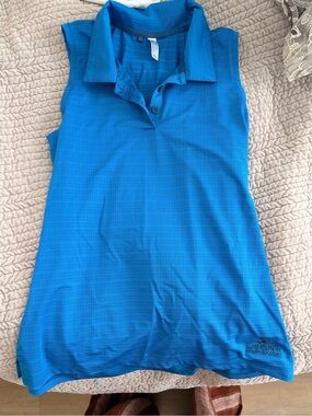Adidas Ultimate365 Jacquard Sleeveless Polo in Lucid Ray Blue